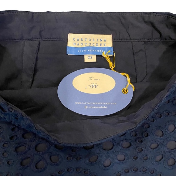 Cartolina Nantucket The Emma Navy Blue Eyelet Floral Skirt - Picture 11 of 14